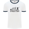 Evolution of a Cricketer Cricket Funny Mens White Ringer T-Shirt White/Navy Blue