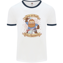 Save an Anvil Bang a Blacksmith Mens Ringer T-Shirt White/Navy Blue