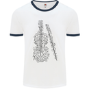 A Violin Cello Mens Ringer T-Shirt White/Navy Blue
