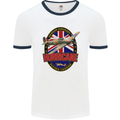 Hawker Hurricane Flying Legend Mens White Ringer T-Shirt White/Navy Blue