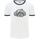 Shih Tzu Drawing Dogs Mens Ringer T-Shirt White/Navy Blue
