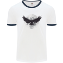 Raven Moon Vikings Mens Ringer T-Shirt White/Navy Blue