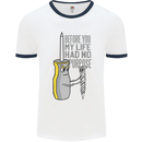 Screwdriver Funny Carpenter Electrician DIY Mens White Ringer T-Shirt White/Navy Blue