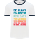 22nd Birthday 22 Year Old Mens Ringer T-Shirt White/Navy Blue