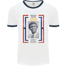 Re-Elect Mayor Goldie Wilson 80's Movie Mens White Ringer T-Shirt White/Navy Blue