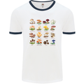 Mushroom Species Mens White Ringer T-Shirt White/Navy Blue