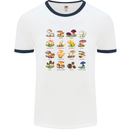 Mushroom Species Mens White Ringer T-Shirt White/Navy Blue