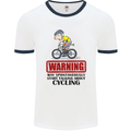 May Start Talking About Cycling Cyclist Mens White Ringer T-Shirt White/Navy Blue