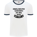 My Parachute Malfunctioned Skydiving Para Mens White Ringer T-Shirt White/Navy Blue