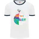 The Earth Without Art Is Just EH Artist Mens White Ringer T-Shirt White/Navy Blue
