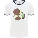 Funny Kiwi Fruit Bird Mom Dad Mens White Ringer T-Shirt White/Navy Blue