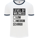 Levels of Wildness Virgo Mens White Ringer T-Shirt White/Navy Blue