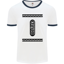 Crayon Fancy Dress Outfit Costume Funny Mens White Ringer T-Shirt White/Navy Blue