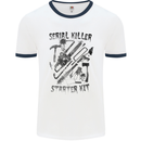 Serial Killer Starter Kit Halloween Mens White Ringer T-Shirt White/Navy Blue