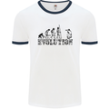 Evolution Photographer Funny Photoraphy Mens White Ringer T-Shirt White/Navy Blue