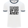 Give up the Gym? Funny Training Top Fitness Mens White Ringer T-Shirt White/Navy Blue