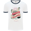 Life is Better With Chickens Around Farmer Mens Ringer T-Shirt White/Navy Blue