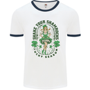 St Patricks Day Shake Your Shamrocks Mens Ringer T-Shirt White/Navy Blue