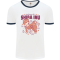 Shiba Inu Anatomy Mens White Ringer T-Shirt White/Navy Blue