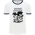 Fantasy Writer Author Novelist Dragons Mens Ringer T-Shirt White/Navy Blue