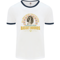 A Basset Hound Dog Mens Ringer T-Shirt White/Navy Blue