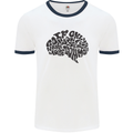 Common Sense Funny Sarcasm Brain Slogan Mens White Ringer T-Shirt White/Navy Blue