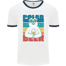 Polar Beer Funny Bear Alcohol Play on Words Mens White Ringer T-Shirt White/Navy Blue