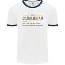 Fathers Day Dadalorian Funny Dad Daddy Mens Ringer T-Shirt White/Navy Blue