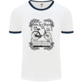 Golden Age of Bicycles Cycling Cyclist Mens White Ringer T-Shirt White/Navy Blue