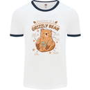 Anatomy of a Grizzly Bear Mens Ringer T-Shirt White/Navy Blue