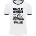 Uncle & Niece Friends for Life Funny Day Mens White Ringer T-Shirt White/Navy Blue