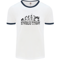 Evolution of Drums Mens White Ringer T-Shirt White/Navy Blue