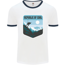 Republic of Cool Skiing Skier Ski Mens Ringer T-Shirt White/Navy Blue