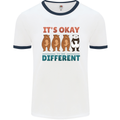 Panda Bear LGBT It's Okay to Be Different Mens White Ringer T-Shirt White/Navy Blue