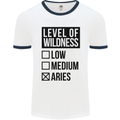 Levels of Wildness Aries Mens White Ringer T-Shirt White/Navy Blue