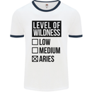 Levels of Wildness Aries Mens White Ringer T-Shirt White/Navy Blue