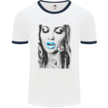 Boom Lolly Pop Chick Mens White Ringer T-Shirt White/Navy Blue