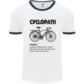 Cyclopath Funny Cycling Cyclist Bicycle Mens White Ringer T-Shirt White/Navy Blue