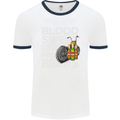 Blood Sweat Bikes & Beer Funny Motorcycle Mens White Ringer T-Shirt White/Navy Blue