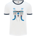 Astronaut Fancy Dress Costume Mens White Ringer T-Shirt White/Navy Blue