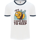 Beekeeper I Have Bees to Keep Mens White Ringer T-Shirt White/Navy Blue