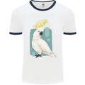 A Cockatoo Mens White Ringer T-Shirt White/Navy Blue