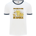 The Five to See in Africa Safari Animals Mens White Ringer T-Shirt White/Navy Blue