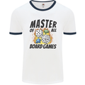 Master of All Board Games Mens Ringer T-Shirt White/Navy Blue