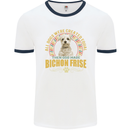 A Bichon Frise Dog Mens Ringer T-Shirt White/Navy Blue