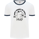 Capybara Be Cappy Funny Mens Ringer T-Shirt White/Navy Blue