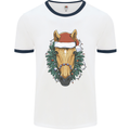 A Christmas Horse Equestrian Mens Ringer T-Shirt White/Navy Blue