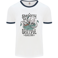 Skilful Sailor Kraken Sailor Mens White Ringer T-Shirt White/Navy Blue