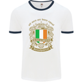 All Men Are Born Equal Irish Ireland Mens White Ringer T-Shirt White/Navy Blue