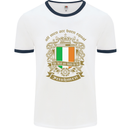 All Men Are Born Equal Irish Ireland Mens White Ringer T-Shirt White/Navy Blue